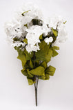 22 Inch X-Large Satin Artificial Hydrangea Silk Flower Bush 7 Heads White
