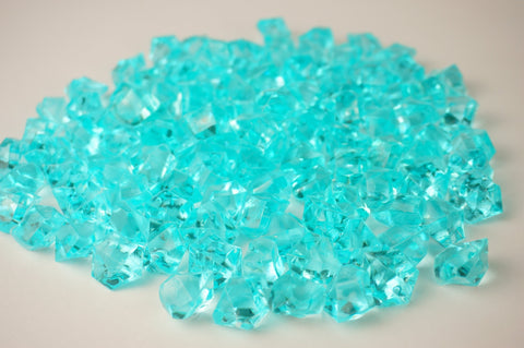 Acrylic Ice Crystal Rocks Vase Filler 23 X 18 MM Aqua Tiffany Blue(1 LB/Bag) Media 1 of 3