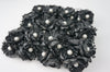 Organza and Satin Flower with Pearl Spray Black (72 Flowers)