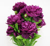 25 Inch Artificial Peony Silk Flower Bush 9 Heads Violet2