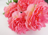 25 Inch Artificial Peony Silk Flower Bush 9 Heads Pink3