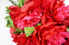25 Inch Artificial Peony Silk Flower Bush 9 Heads Red With Beauty3