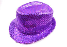  Light-Up Fedora Hat with 6 Lights- Purple