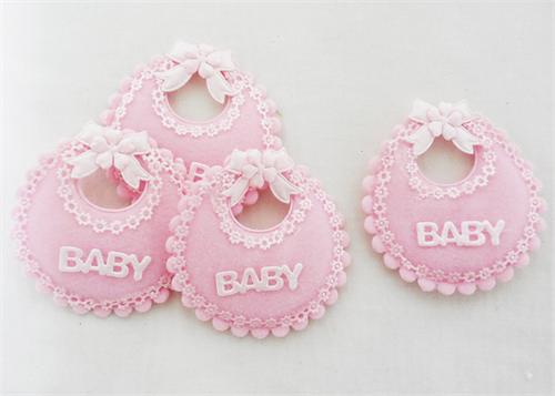 Baby Shower Decoration Cotton Baby Bib Pink (12 pieces)