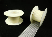  1-1/2" Organza with Satin Lines Ribbon Ivory (10 yds)