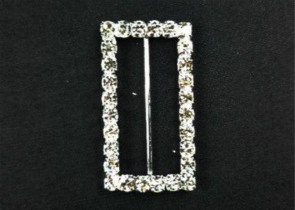 2"x 1.25" Rectangular Shape Rhinestone Buckles (4 Pieces)