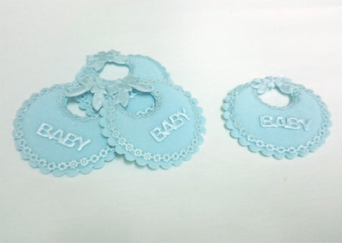 Baby Shower Decoration Cotton Baby Bib Blue (12 pieces)