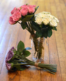 Rose Silk Flower Wedding Bridal Bouquet Dusty Lavender