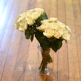 Rose Silk Flower Wedding Bridal Bouquet Warm Cream