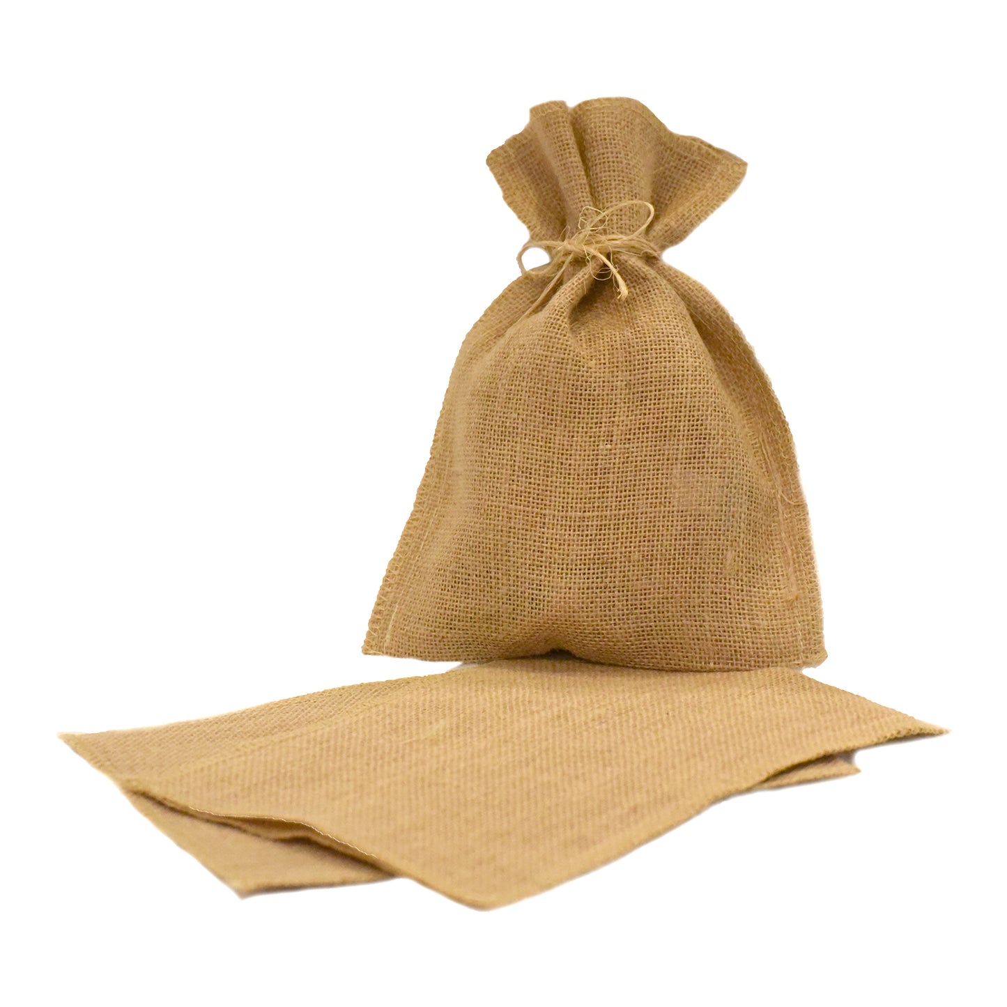 Natural Jute Burlap Pouch 7.25" X 10" ( 12 Pieces)