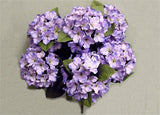 Satin Hydrangea Silk Flower Bush 7 Heads Lavender 