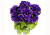 Satin Hydrangea Silk Flower Bush 7 Heads Purple 