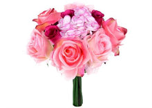  Rose & Hydrangea Silk Flower Wedding Bouquet Pink & Beauty