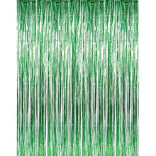  Green Metallic Foil Party Tassel Curtain Fringe Wall Decoration Hanging 3'x 8'