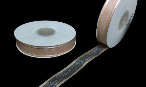 5/8" Satin Edge Organza Ribbon Peach 25 Yards