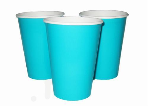 12 oz. Caribbean Teal Paper Cup (10 Pieces)
