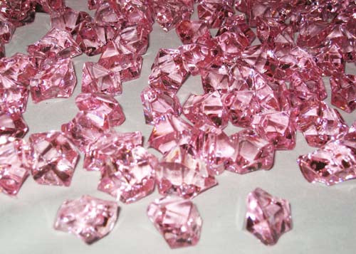 Acrylic Ice Crystal Rocks Vase Filler 23 X 18MM Pink (1 LB/Bag)