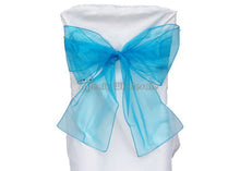  9 x 10 Ft Organza Chair Bows/Sashes Turquoise(12 pieces)