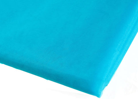 Turquoise Sheer Organza Sheet With Sewn Edge 58 x 10 yards