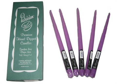 12" Lavender Taper Candle (Box of 12 Pieces)