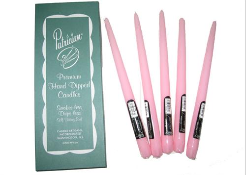 12" Pink Taper Candle (Box of 12 Pieces)  