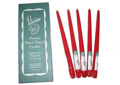 15" Red Taper Candle (Box of 12 Pieces)