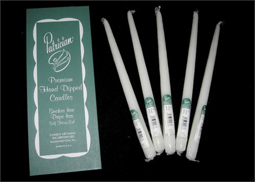 15" White Taper Candle (Box of 12 Pieces)