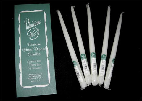 12" White Taper Candle (Box of 12 Pieces)