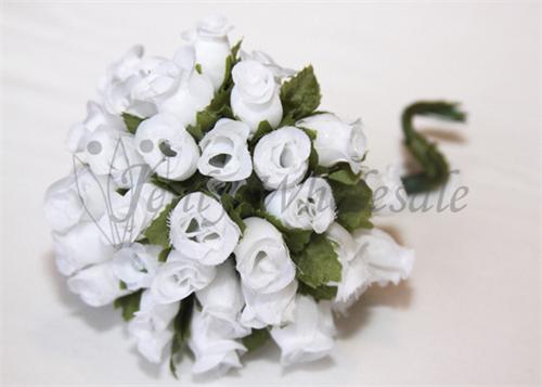 White Poly Rose Bud (144 Flowers)