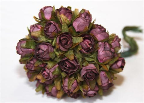 0.5" Burgundy Dry Look Paper Rose Bud(144 Flowers)