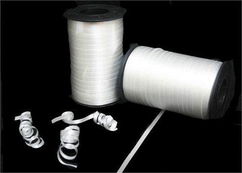 White Curly Ribbon 5mm X 500 Yards (1 Roll)