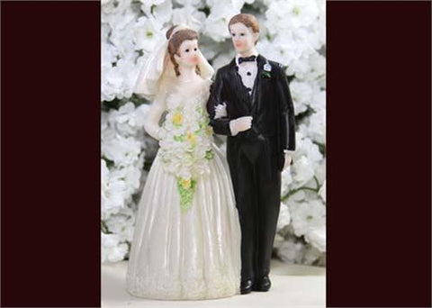 6 Poly Resin Wedding Cake Topper Couple (12 Pieces)
