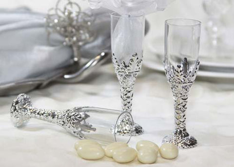 12pc 4.25 Champagne Cup Silver