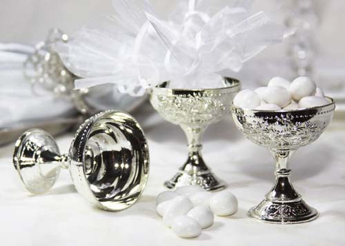 Plastic Chalice Cup Silver (12 Pieces)