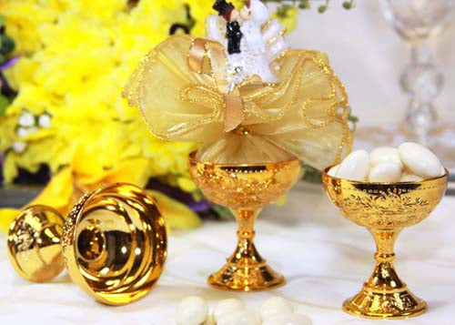 Plastic Chalice Cup- Gold (12 Pieces)