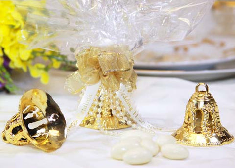 Plastic Bell Favor Gold (12 Pieces)