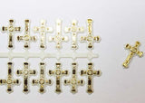 Plastic Charm Gold Crosses (144 Pieces)
