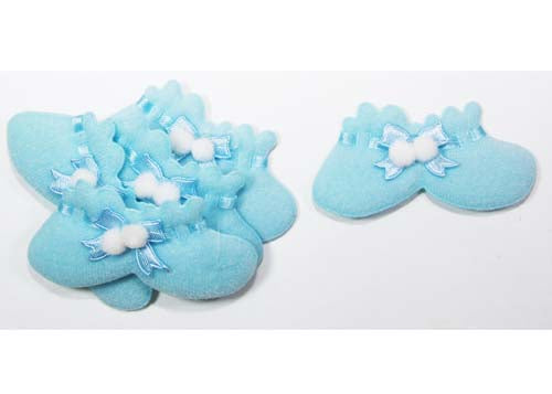 Baby Shower Decoration Cotton Baby Booties Blue (12 pieces)
