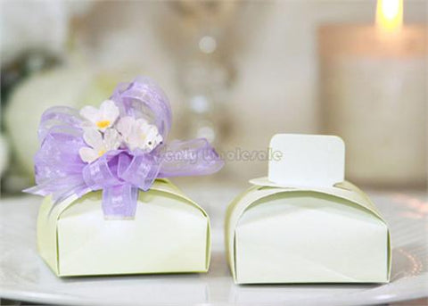 Small Square Favor Box With Tab Top Ivory (12 pieces)