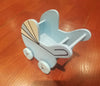 Wood Baby Stroller Baby Shower Decoration Blue (12 Pieces)