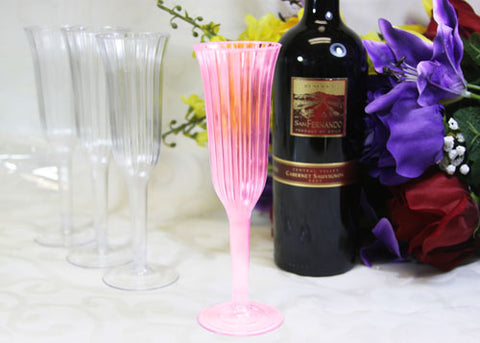 Plastic Champagne Flute Pink (12 Pieces)