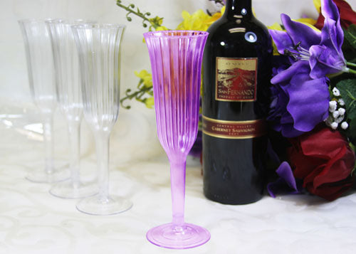  Plastic Champagne Flute Purple(12 Pieces)