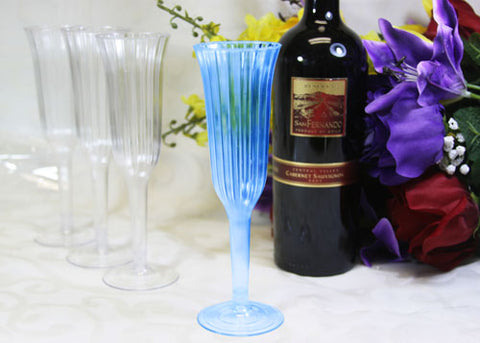 Plastic Champagne Flute Turquoise(12 Pieces)