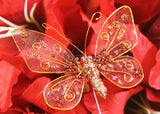 Glitter Organza Decorative Butterflies Red(12 pieces)