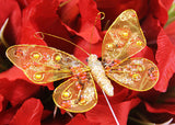 Glitter Organza Decorative Butterflies Orange(12 pieces)