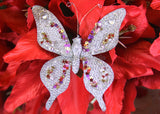  Metallic Nylon Decorative Butterfly Silver(12 Pieces)
