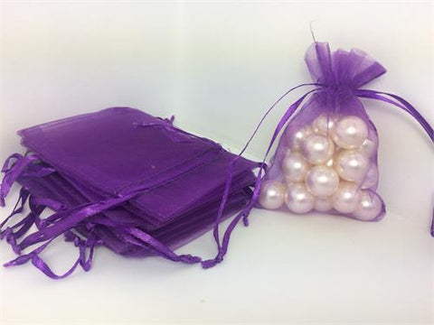 3 X 4 Purple Organza Bags (24 Pieces)