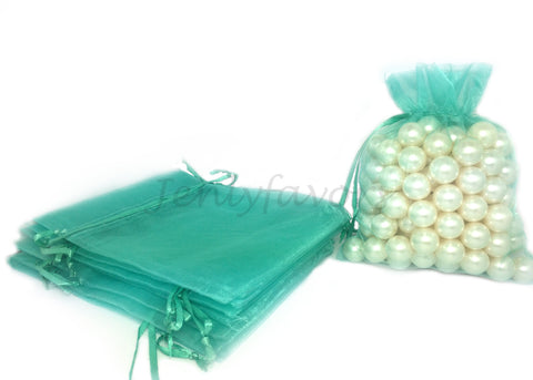 5" X 6-1/2" Tiffany Blue Organza Bags (24 Pieces)