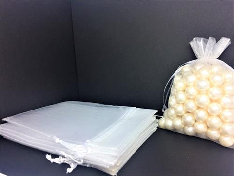 5 X 6-1/2 White Organza Bags (24 Pieces)