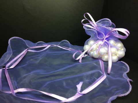 Round Lavender Organza Pouches Round Cut (24 Pieces)